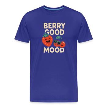 Berry Good Mood – Funny Berry Design - Men's Premium Organic T-Shirt - royal blue - Front - Damien (186cm)