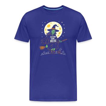 Costume de sorcière Halloween Genêt effrayant Lune Carnaval - T-shirt bio Premium Homme - bleu roi - Devant - Damien (186cm)