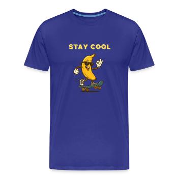 Banana Skateboarder Stay Cool - Men's Premium Organic T-Shirt - royal blue - Front - Damien (186cm)