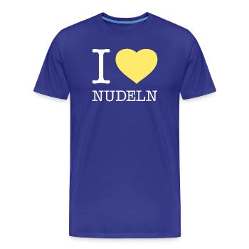 I love Nudeln - Männer Premium Bio T-Shirt - Königsblau - Vorne - Damien (186cm)