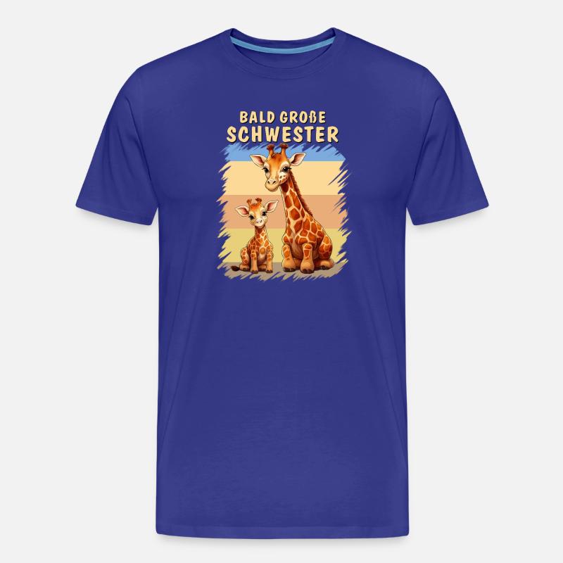 GIRAFFEN BALD GROßE SCHWESTER - Männer Premium Bio T-Shirt - Königsblau