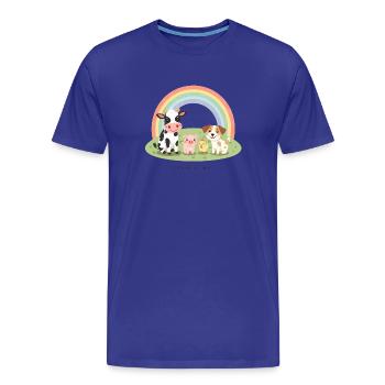 Les animaux sont des amis Pastel Ferme Design de ferme - T-shirt bio Premium Homme - bleu roi - Devant - Damien (186cm)