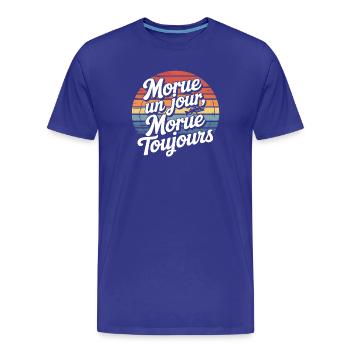 Morue Un Jour Toujours - T-shirt bio Premium Homme - bleu roi - Devant - Damien (186cm)