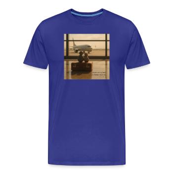 Cœurs confinés à la maison au terminal - T-shirt bio Premium Homme - bleu roi - Devant - Damien (186cm)