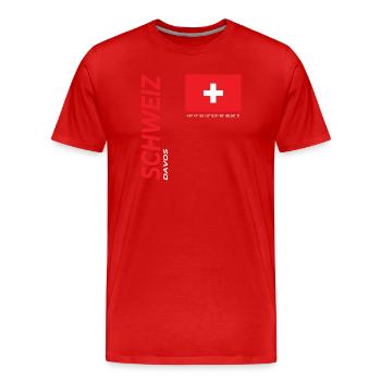 Davos - T-shirt bio Premium Homme - rouge - Devant - Damien (186cm)