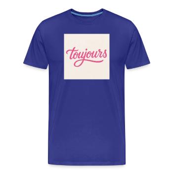 Toujours Pink Script - Männer Premium Bio T-Shirt - Königsblau - Vorne - Damien (186cm)