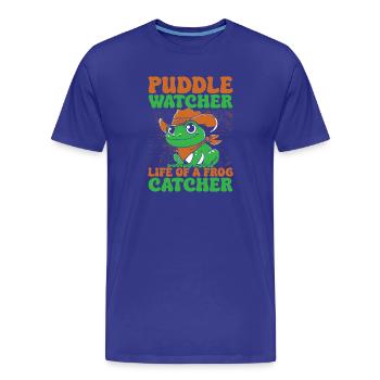 Frog Catcher Puddle Watcher Life Of A Frog - Men's Premium Organic T-Shirt - royal blue - Front - Damien (186cm)