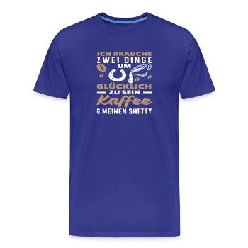 Pferdemädchen Reiten Ponyfans Reiter Shetty Kaffee - Männer Premium Bio T-Shirt - Königsblau - Vorne - Damien (186cm)