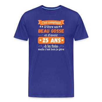 Lustige originelle Geschenkidee zum 25. Geburtstag Mann - Männer Premium Bio T-Shirt - Königsblau - Vorne - Damien (186cm)