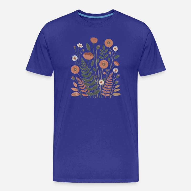 Boho Blumen – Blühende Harmonie - Männer Premium Bio T-Shirt - Königsblau