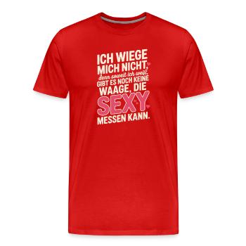 Body Positivity I Don't Weigh Myself Sexy Curvy - Men's Premium Organic T-Shirt - red - Front - Damien (186cm)