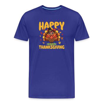 Happy Thanksgiving Autumn Harvest Blend - Men's Premium Organic T-Shirt - royal blue - Front - Damien (186cm)