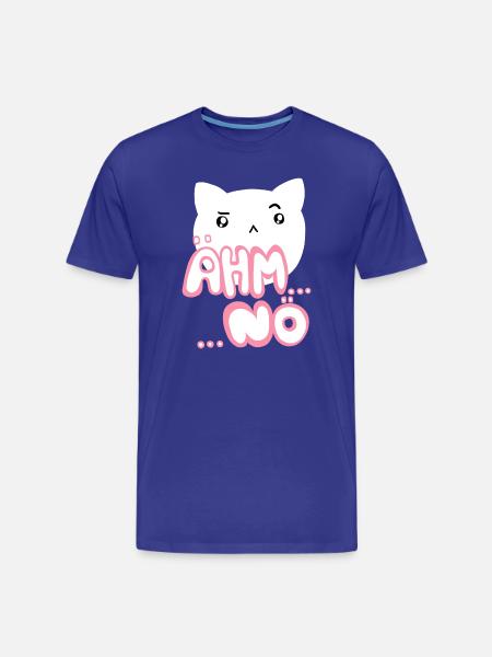 Euh, non, le rose chat kawaii - T-shirt bio Premium Homme - bleu roi