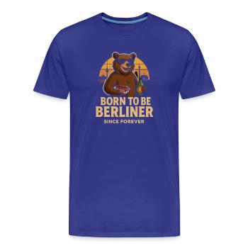Born to be Berliner Bär mit Currywurst & Bier - Männer Premium Bio T-Shirt - Königsblau - Vorne - Damien (186cm)