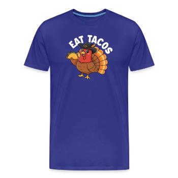 Manger des tacos Thanksgiving Twist Humour d’automne - T-shirt bio Premium Homme - bleu roi - Devant - Damien (186cm)