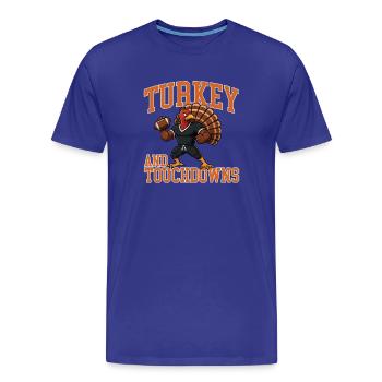 Türkei Und Touchdowns Herbst-Football-Fest - Männer Premium Bio T-Shirt - Königsblau - Vorne - Damien (186cm)