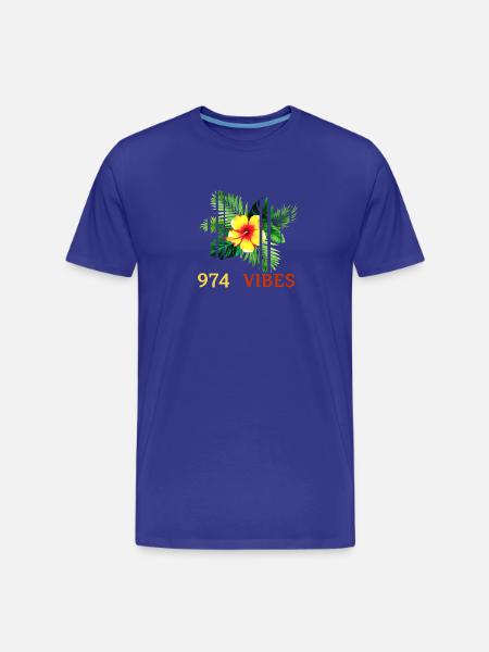 Tropical Hibiscus 974 Vibes - Men's Premium Organic T-Shirt - royal blue