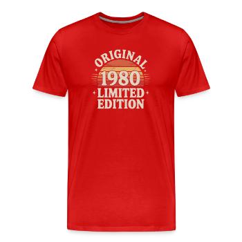 Edition 1980 Original Rétro - T-shirt bio Premium Homme - rouge - Devant - Damien (186cm)