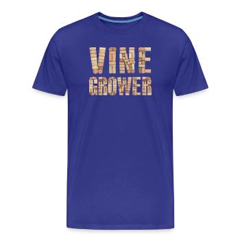 Vine Grower – Natural Cork Typography - Men's Premium Organic T-Shirt - royal blue - Front - Damien (186cm)
