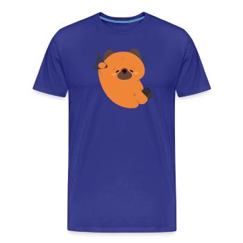 Trajet fatigué du chiot berger allemand - T-shirt bio Premium Homme - bleu roi - Devant - Damien (186cm)