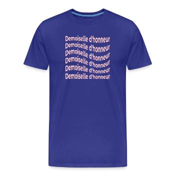 Demoiselle d'honneur Mariée - T-shirt bio Premium Homme - bleu roi - Devant - Damien (186cm)