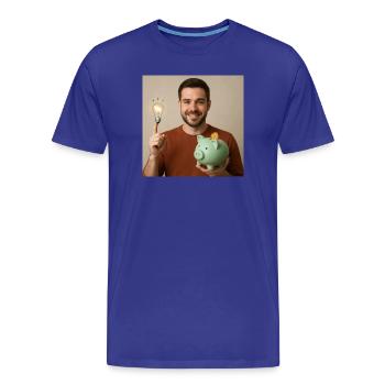 Ideenfunke und Sparschwein - Männer Premium Bio T-Shirt - Königsblau - Vorne - Damien (186cm)