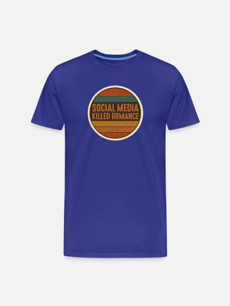 Social Media killed Romance Retro - Men's Premium Organic T-Shirt - royal blue