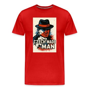 Czech Made Man - Men's Premium Organic T-Shirt - red - Front - Damien (186cm)