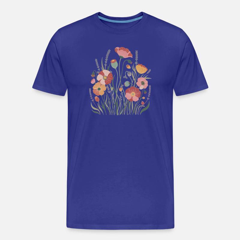 Boho Wildblumen – Blühende Harmonie - Männer Premium Bio T-Shirt - Königsblau