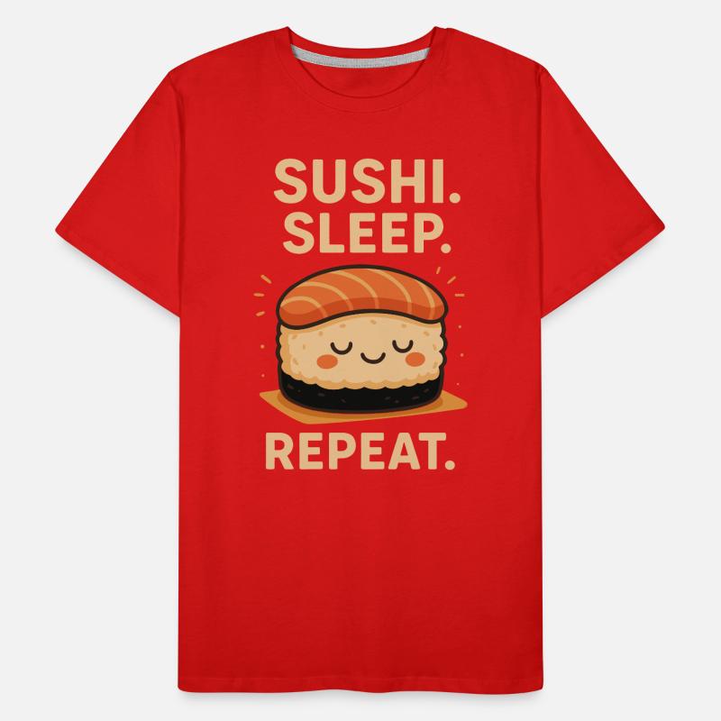 Sushi Sleep Repeat – Fun Kawaii Design Men's Premium Organic T-Shirt