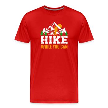 Wandern - Männer Premium Bio T-Shirt - Rot - Vorne - Damien (186cm)