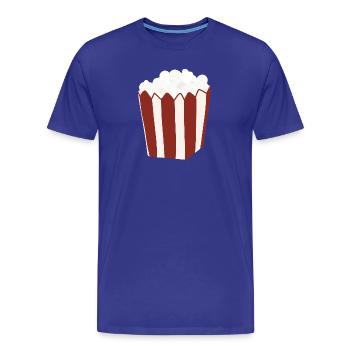 Popcorn Bucket Retro Illustration - Men's Premium Organic T-Shirt - royal blue - Front - Damien (186cm)
