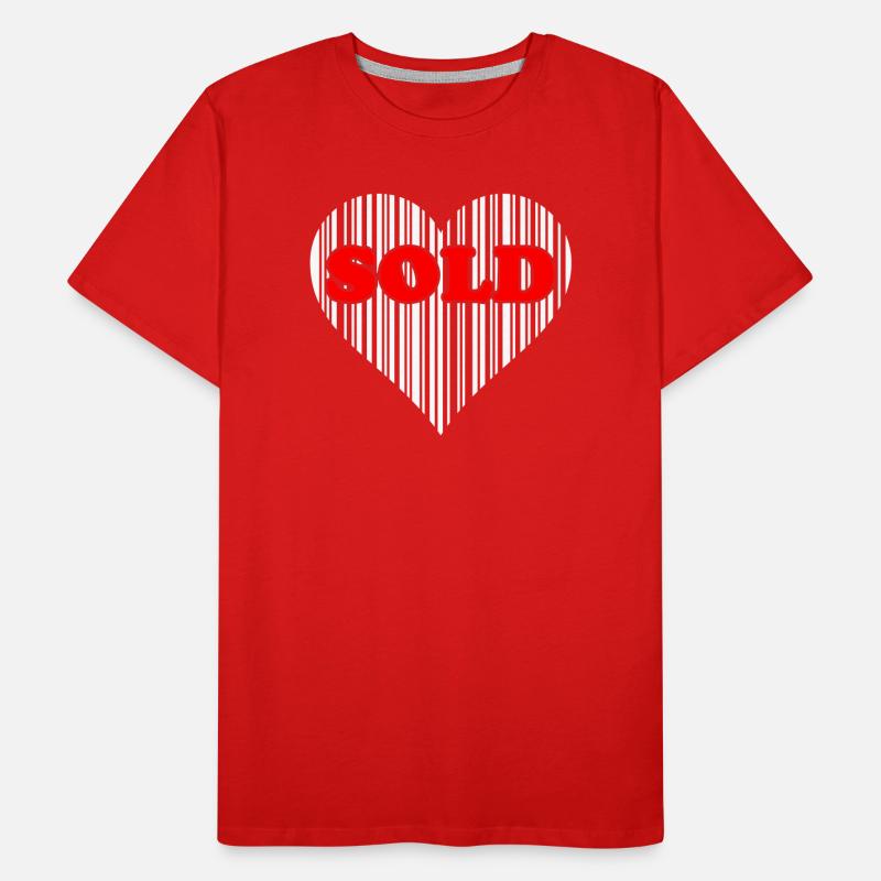 Herz Barcode Liebe – Sold Code Strichcode Geschenk Männer Premium Bio T-Shirt