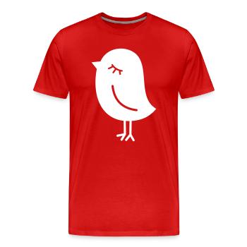 Sparrow Bird – Peep Chick Tweet Birdie - Men's Premium Organic T-Shirt - red - Front - Damien (186cm)