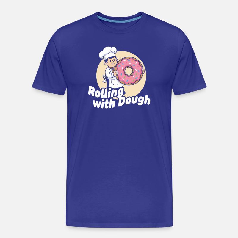 Donut Bäcker Cartoon - Männer Premium Bio T-Shirt - Königsblau