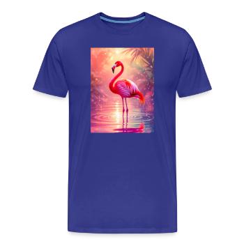 Flamingo – Geist der Anmut und Farbe - Männer Premium Bio T-Shirt - Königsblau - Vorne - Damien (186cm)