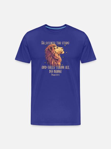 Löwe Bibelvers Christlich - Männer Premium Bio T-Shirt - Königsblau