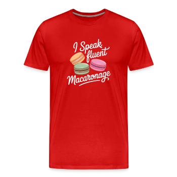 Macaron French Desserts - Men's Premium Organic T-Shirt - red - Front - Damien (186cm)