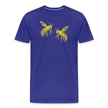 Bee Wasp - Men's Premium Organic T-Shirt - royal blue - Front - Damien (186cm)