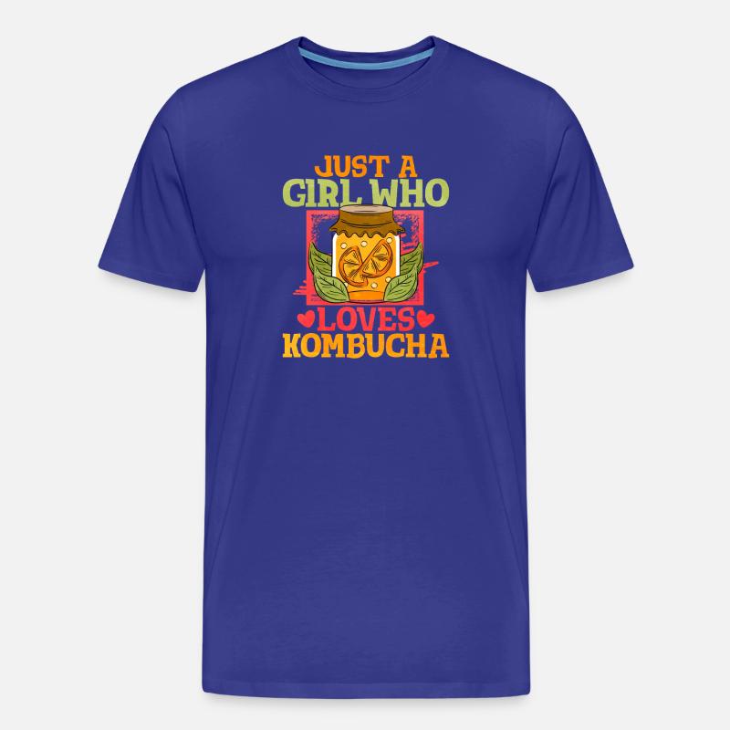 Nur ein Mädchen liebt Kombucha - Männer Premium Bio T-Shirt - Königsblau