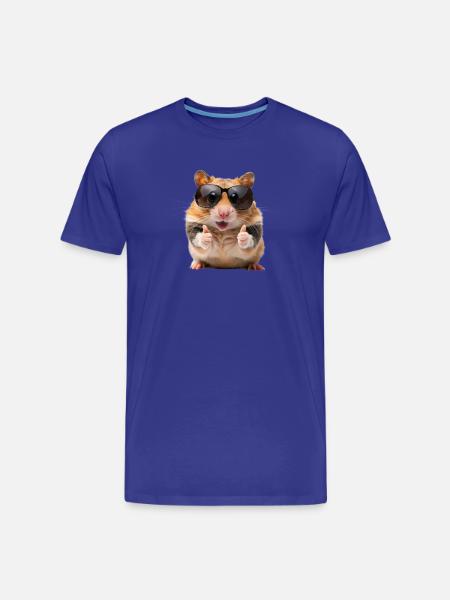 Funny Hamster Wearing Sunglasses - Men's Premium Organic T-Shirt - royal blue