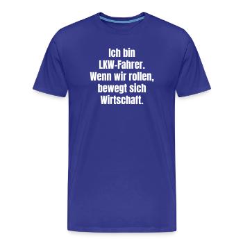 LKW Fahrer Wirtschaft in Bewegung - Männer Premium Bio T-Shirt - Königsblau - Vorne - Damien (186cm)