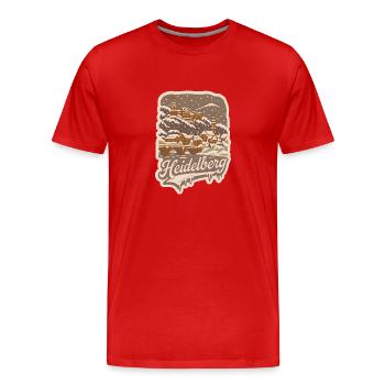 Heidelberg snowy city - Men's Premium Organic T-Shirt - red - Front - Damien (186cm)