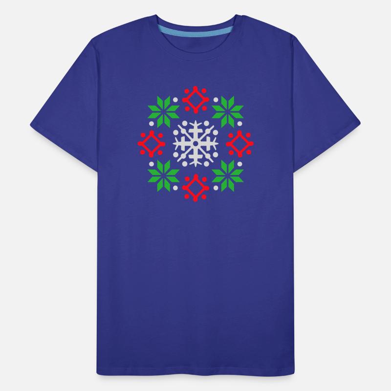 Schneeflocken Muster Weihnachtspullover Schnee Männer Premium Bio T-Shirt