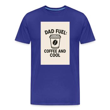 Dad Fuel: Kaffee und Cool - Männer Premium Bio T-Shirt - Königsblau - Vorne - Damien (186cm)