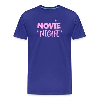 Pink Cinema Night - Men's Premium Organic T-Shirt - royal blue - Front - Damien (186cm)