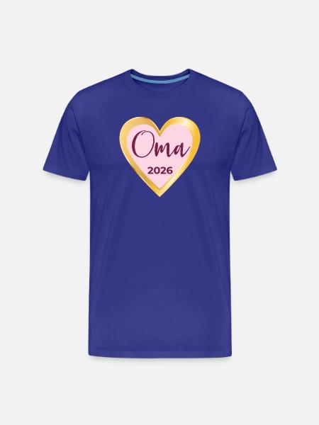 HEART GRANNY 2026 PREGNANCY ANNOUNCE - Men's Premium Organic T-Shirt - royal blue
