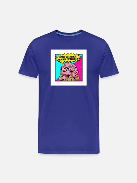 Theorie du complot monde bizarre - T-shirt bio Premium Homme - bleu roi