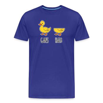 Goose - Half - Whole Goose Half Goose Flat Joke HAHA - Men's Premium Organic T-Shirt - royal blue - Front - Damien (186cm)