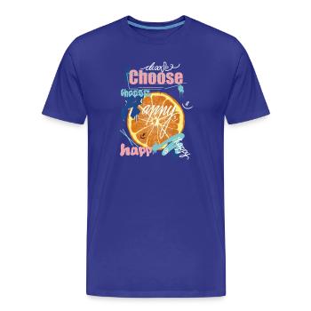 Collage de joie orange - T-shirt bio Premium Homme - bleu roi - Devant - Damien (186cm)